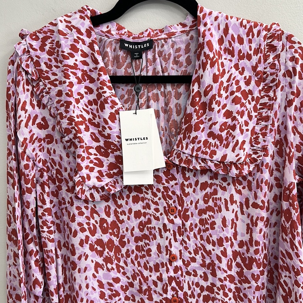 NWT whistles summer cheetah collar top - Picture 6 of 8